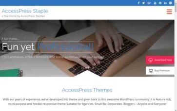AccessPress Staple (screenshot desktop)