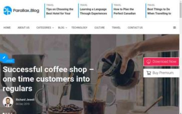 Parallax Blog (screenshot desktop)