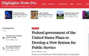 Highlights News Pro (screenshot desktop)