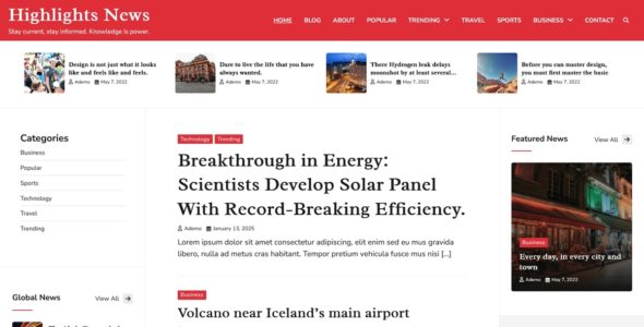 Highlights News (Adore Themes)