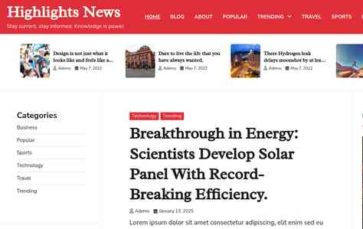 Highlights News (screenshot desktop)