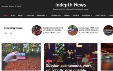 Indepth News (screenshot desktop)