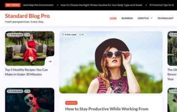 Standard Blog Pro (screenshot desktop)