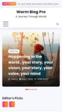 Warm Blog Pro (screenshot mobile)