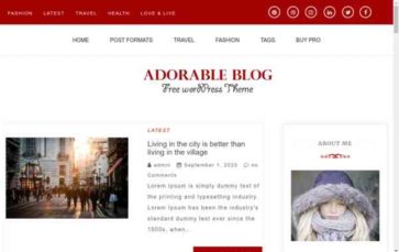 Adorable Blog (screenshot desktop)