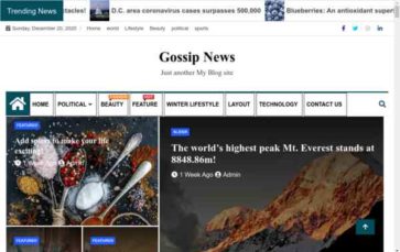 Gossip News (screenshot desktop)