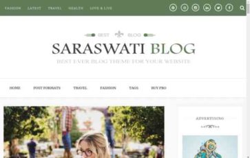 Saraswati Blog (screenshot desktop)