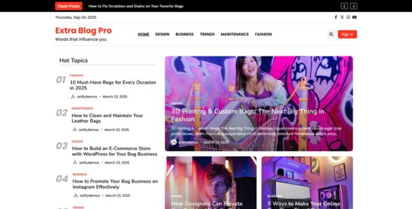 Extra Blog Pro (Artify Themes)