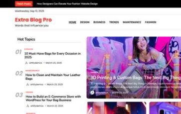 Extra Blog Pro (screenshot desktop)