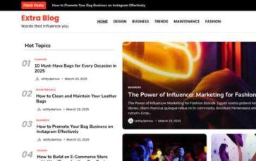 Extra Blog (screenshot desktop)