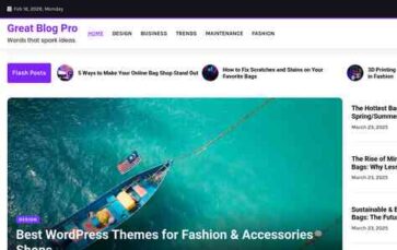 Great Blog Pro (screenshot desktop)