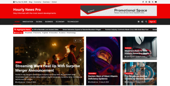 Hourly News Pro (Artify Themes)