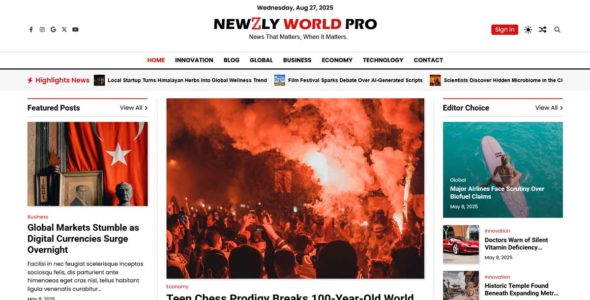 Newzly World Pro (Artify Themes)