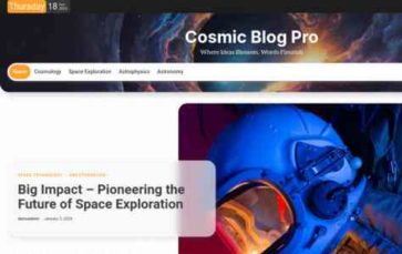 Cosmic Blog Pro (screenshot desktop)