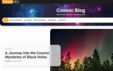 Cosmic Blog (screenshot desktop)