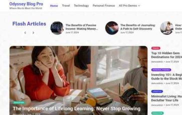 Odyssey Blog Pro (screenshot desktop)