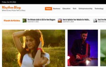 Rhythm Blog (screenshot desktop)