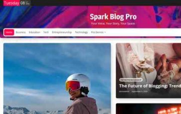 Spark Blog Pro (screenshot desktop)
