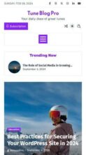 Tune Blog Pro (screenshot mobile)