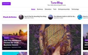 Tune Blog (screenshot desktop)
