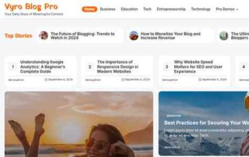 Vyro Blog Pro (screenshot desktop)