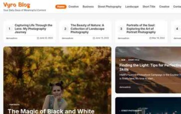 Vyro Blog (screenshot desktop)