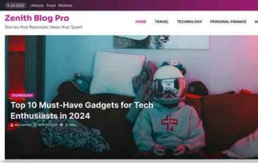Zenith Blog Pro (screenshot desktop)