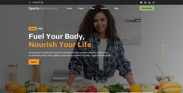 Sports Nutritionist Pro (Aster Themes)