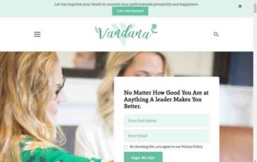 Vandana Health Coach (screenshot desktop)