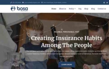Bosa Insurance (screenshot desktop)