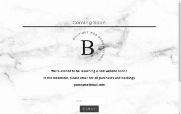 Coming Soon (Boutique Design Studio) - (screenshot desktop)