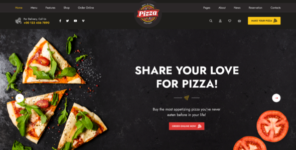 Fast Food Pizza Pro (Buy WP Templates)
