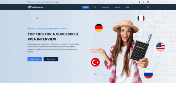Visa Consulting Service Pro (Buy WP Templates)