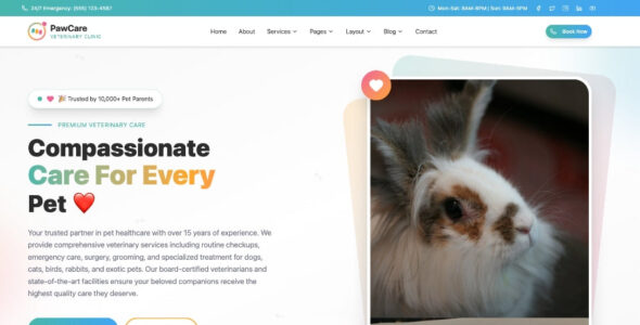 Pet Care Veterinary Center Pro (Buy WP Themes)