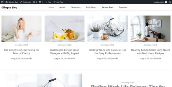 Glimpse Blog (CA WP Themes)