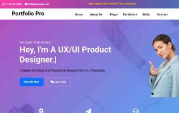 Mono Portfolio Pro (screenshot desktop)