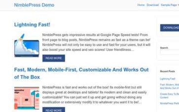 NimblePress (screenshot desktop)