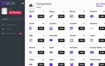 Bootstrap Component Blox Pro (screenshot desktop)