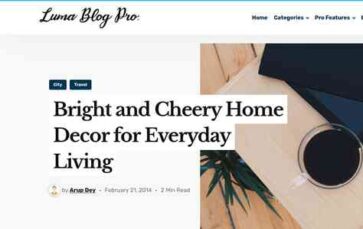 Luma Blog Pro (screenshot desktop)