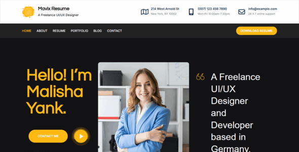 Mavix Resume (Creativ Themes)