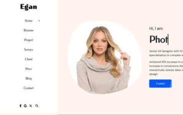 Egan Portfolio Resume Pro (screenshot desktop)