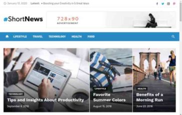 Short News (screenshot desktop)