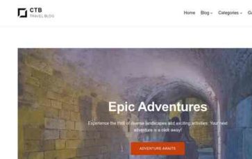 Cabin Travel Blog Pro (screenshot desktop)