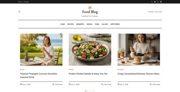 Food Blog FSE Pro (DesignOrbital)
