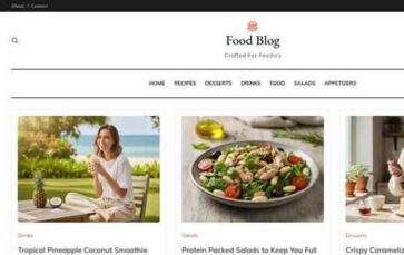 Food Blog FSE Pro (screenshot desktop)