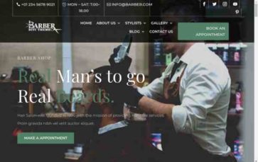 Divi Barber (screenshot desktop)