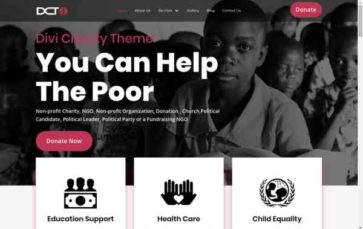 Divi Charity (Divi-Childthemes) - (screenshot desktop)