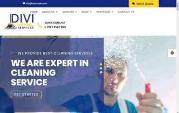 Divi Cleaning (screenshot desktop)