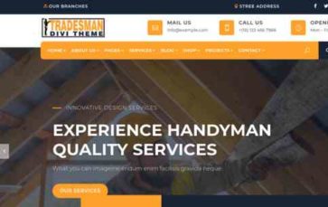 Divi Tradesman (screenshot desktop)