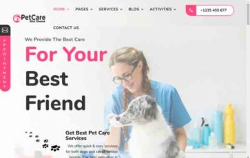 Pet Care Divi (screenshot desktop)